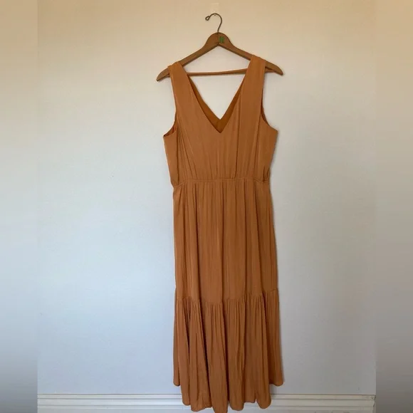banana republic mustard yellow dress Linen Corset Button-Down Dress